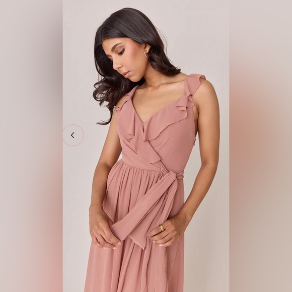 NEW Revelry Valerie Chiffon Faux Wrap Dress in Sage W12 - Picture 6 of 16